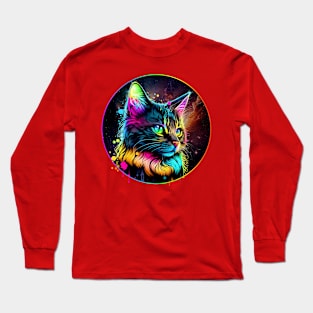 Maine Coon Kitten - Cosmic Clouds Long Sleeve T-Shirt